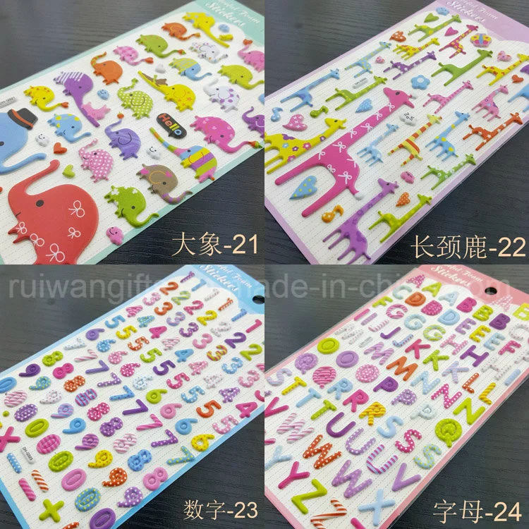 Soft Cartoon Puffy Foam Sticker for Kids Play