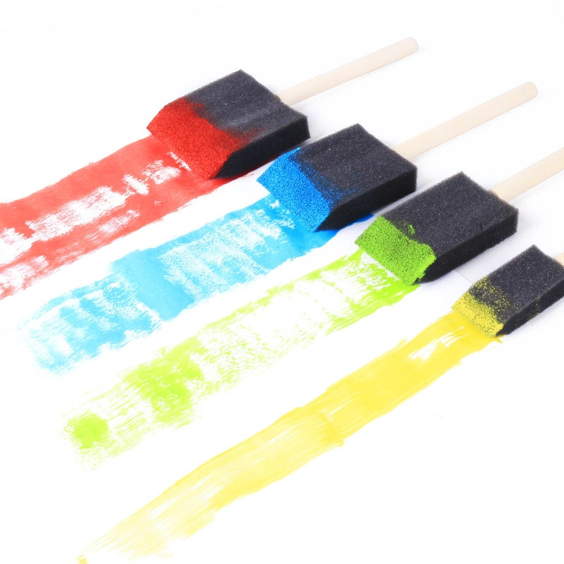 Household Wooden Handle Kid Brushes Child Educational DIY Painting Tool Sponge Painting Stamp