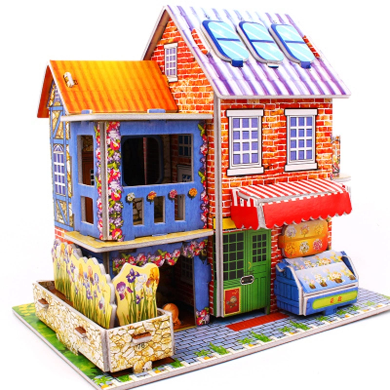 3D Stereo Puzzle Children′s Puzzle Toys DIY Handmade Paper House Model for Boys and Girls Aged 3-6-8 in Kindergartens