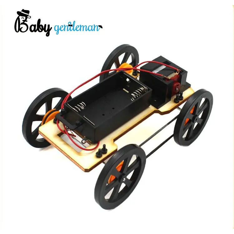 4 휠 원격 제어 자동차 장난감 DIY 조립 나무 공예 키트 어린이 Z04036g
